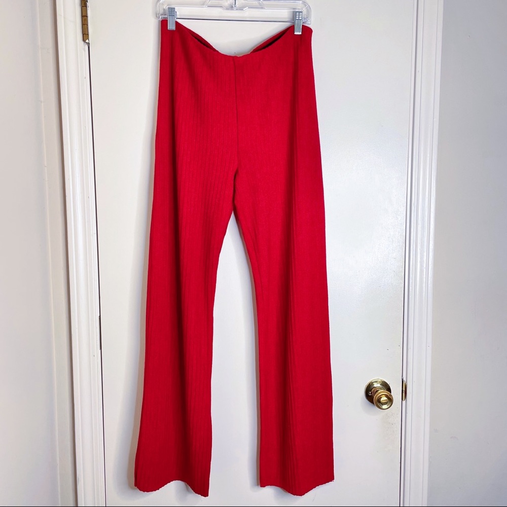 Zara Wide Leg Knit Pants Size Large